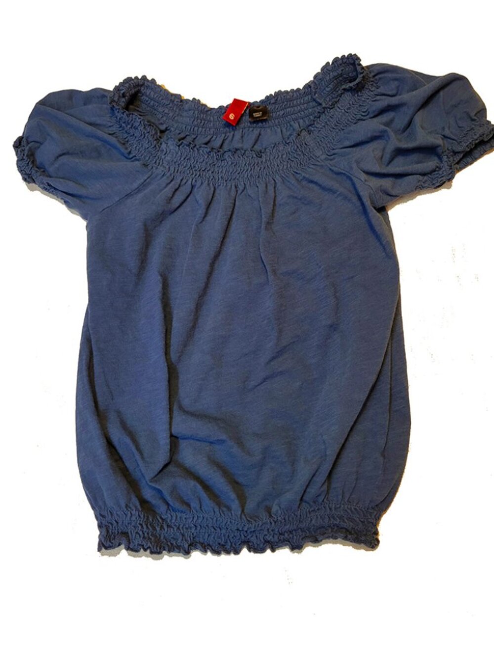 DIVIDED- Dark Blue Peasant Shirt- 6